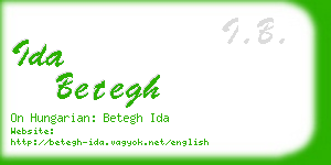 ida betegh business card